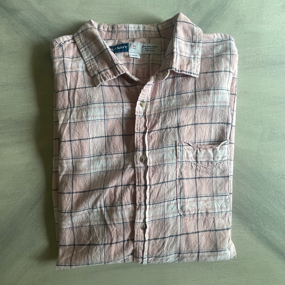 Men’s Old Navy Short Sleeve Everyday Linen Blend Shirt - Size XLT